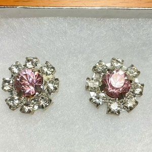 Light Rose pink 18MM pierced earring silvertone for dance, auditions and pageant